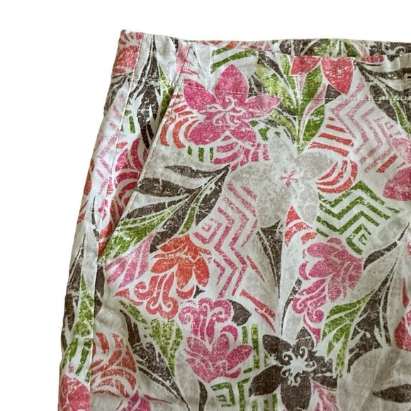 J. Jill ~ Women’s Floral live in chino skirt ~ zipper and button closure ~ sz 14 - Picture 3 of 10